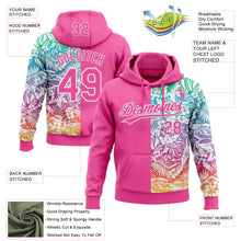 Load image into Gallery viewer, Custom Stitched Pink White 3D Tropical Hawaii Palm Leaves Sports Pullover Sweatshirt Hoodie
