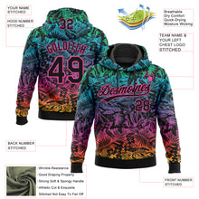 Загрузить изображение в средство просмотра галереи, Custom Stitched Black Pink 3D Tropical Hawaii Palm Leaves Sports Pullover Sweatshirt Hoodie
