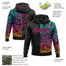 Загрузить изображение в средство просмотра галереи, Custom Stitched Black Pink 3D Tropical Hawaii Palm Leaves Sports Pullover Sweatshirt Hoodie
