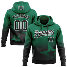 Load image into Gallery viewer, Custom Stitched Kelly Green Black-White 3D Gradient Style Twinkle Star Sports Pullover Sweatshirt Hoodie
