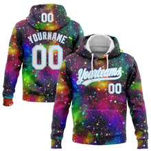 Load image into Gallery viewer, Custom Stitched Black White-Light Blue 3D Pattern Design Galactic Sports Pullover Sweatshirt Hoodie
