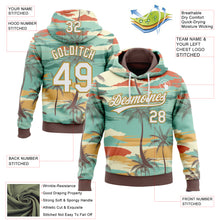Загрузить изображение в средство просмотра галереи, Custom Stitched Green White Brown-Old Gold 3D Cartoon Hawaii Palm Trees Sports Pullover Sweatshirt Hoodie
