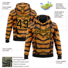 Загрузить изображение в средство просмотра галереи, Custom Stitched Brown Black-Gold 3D Pattern Design Tiger Print Sports Pullover Sweatshirt Hoodie
