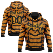 Загрузить изображение в средство просмотра галереи, Custom Stitched Brown Black-Gold 3D Pattern Design Tiger Print Sports Pullover Sweatshirt Hoodie
