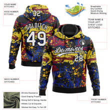 Load image into Gallery viewer, Custom Stitched Graffiti Pattern White-Black 3D Abstract Splatter Sports Pullover Sweatshirt Hoodie
