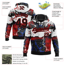 Load image into Gallery viewer, Custom Stitched Graffiti Pattern Black-Red 3D Abstract Splatter Sports Pullover Sweatshirt Hoodie
