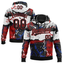 Load image into Gallery viewer, Custom Stitched Graffiti Pattern Black-Red 3D Abstract Splatter Sports Pullover Sweatshirt Hoodie
