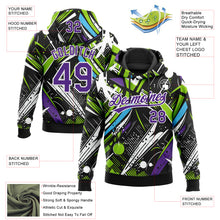 Load image into Gallery viewer, Custom Stitched Graffiti Pattern Purple-White 3D Abstract Splatter Sports Pullover Sweatshirt Hoodie
