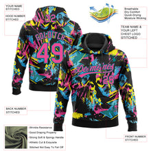 Load image into Gallery viewer, Custom Stitched Graffiti Pattern Pink-Teal 3D Abstract Splatter Sports Pullover Sweatshirt Hoodie
