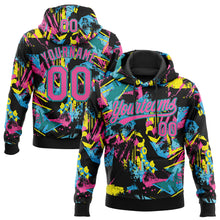 Load image into Gallery viewer, Custom Stitched Graffiti Pattern Pink-Teal 3D Abstract Splatter Sports Pullover Sweatshirt Hoodie
