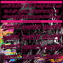 Load image into Gallery viewer, Custom Stitched Black Hot Pink 3D Pattern Design Abstract Neon Street Style Sports Pullover Sweatshirt Hoodie
