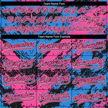 Load image into Gallery viewer, Custom Stitched Black Pink Powder Blue-White 3D Pattern Design Abstract Splatter Sports Pullover Sweatshirt Hoodie
