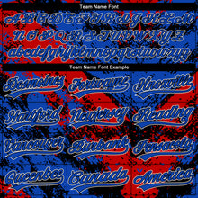 Laden Sie das Bild in den Galerie-Viewer, Custom Stitched Black Red Thunder Blue-White 3D Pattern Design Abstract Splatter Sports Pullover Sweatshirt Hoodie
