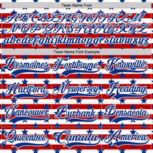 Charger l'image dans la galerie, Custom White Royal-Red American Flag Hockey Lace Neck Jersey
