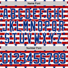 Charger l'image dans la galerie, Custom White Royal-Red American Flag Hockey Lace Neck Jersey
