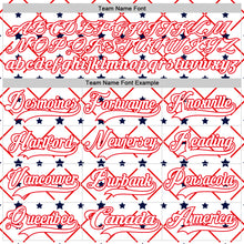 Charger l'image dans la galerie, Custom White Navy-Fire Red American Flag Hockey Lace Neck Jersey
