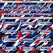 Charger l'image dans la galerie, Custom Black White Red-Royal American Flag Hockey Lace Neck Jersey
