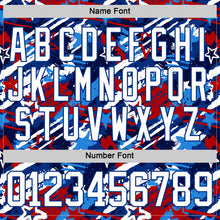 Charger l'image dans la galerie, Custom Royal White-Red American Flag Hockey Lace Neck Jersey
