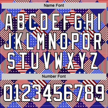 Charger l'image dans la galerie, Custom White Royal Red-Black American Flag Hockey Lace Neck Jersey
