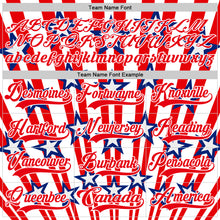 Charger l'image dans la galerie, Custom Royal Fire Red-White American Flag Hockey Lace Neck Jersey
