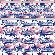 Charger l'image dans la galerie, Custom White Royal-Red American Flag Hockey Lace Neck Jersey
