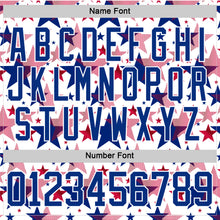 Charger l'image dans la galerie, Custom White Royal-Red American Flag Hockey Lace Neck Jersey
