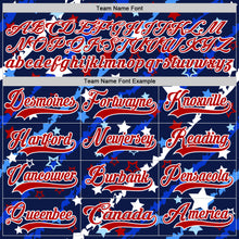 Charger l'image dans la galerie, Custom Blue Red-White American Flag Hockey Lace Neck Jersey

