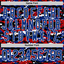 Загрузить изображение в средство просмотра галереи, Custom Camo Royal Black-White American Flag Digital Camouflage Hockey Lace Neck Jersey
