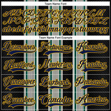 Laden Sie das Bild in den Galerie-Viewer, Custom Black Navy Green Red Gold-White 3D Pattern Design Stripe Hockey Lace Neck Jersey
