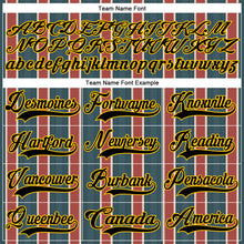 Load image into Gallery viewer, Custom Green Black Red Yellow-White 3D Pattern Design Stripe Hockey Lace Neck Jersey
