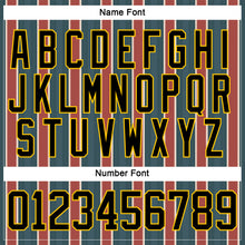 Load image into Gallery viewer, Custom Green Black Red Yellow-White 3D Pattern Design Stripe Hockey Lace Neck Jersey
