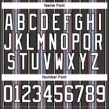 Load image into Gallery viewer, Custom Black White Red-Blue 3D Pattern Design Stripe Hockey Lace Neck Jersey
