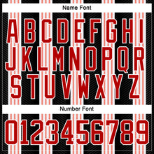 Load image into Gallery viewer, Custom Black Red Pink-White 3D Pattern Design Stripe Hockey Lace Neck Jersey
