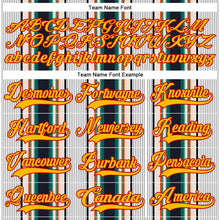 Load image into Gallery viewer, Custom White Gold Black Cream Green-Red 3D Pattern Design Stripe Hockey Lace Neck Jersey
