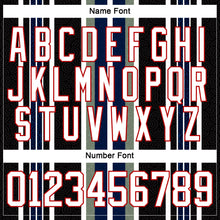 Load image into Gallery viewer, Custom Black White Green Navy-Red 3D Pattern Design Stripe Hockey Lace Neck Jersey
