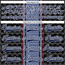 Load image into Gallery viewer, Custom Blue Navy Black Red-White 3D Pattern Design Stripe Hockey Lace Neck Jersey
