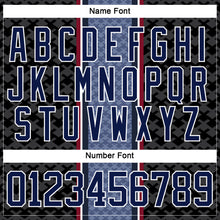 Load image into Gallery viewer, Custom Blue Navy Black Red-White 3D Pattern Design Stripe Hockey Lace Neck Jersey
