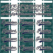 Load image into Gallery viewer, Custom Green Navy White-Cream 3D Pattern Design Stripe Hockey Lace Neck Jersey
