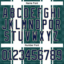Load image into Gallery viewer, Custom Green Navy White-Cream 3D Pattern Design Stripe Hockey Lace Neck Jersey

