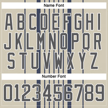 Загрузить изображение в средство просмотра галереи, Custom Cream Steel Gray Navy-White 3D Pattern Design Stripe Hockey Lace Neck Jersey
