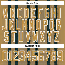 Load image into Gallery viewer, Custom Old Gold Green Black-White 3D Pattern Design Stripe Hockey Lace Neck Jersey
