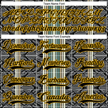 Load image into Gallery viewer, Custom Black Blue Gold-White 3D Pattern Design Stripe Hockey Lace Neck Jersey
