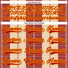 Laden Sie das Bild in den Galerie-Viewer, Custom Red Cream Gold-White 3D Pattern Design Stripe Hockey Lace Neck Jersey
