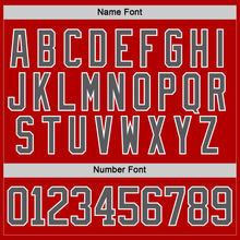 Загрузить изображение в средство просмотра галереи, Custom Red Steel Gray Yellow-White 3D Abstract Pattern Graphic Cyber Mecha E-sport Hockey Lace Neck Jersey
