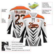 Laden Sie das Bild in den Galerie-Viewer, Custom White Black Gray-Orange 3D Abstract Pattern Graphic Cyber Mecha E-sport Hockey Lace Neck Jersey
