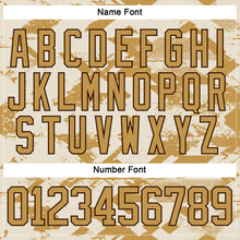 Загрузить изображение в средство просмотра галереи, Custom Cream Old Gold-Brown 3D Pattern Tribal Indigenous Grunge Splash Hockey Lace Neck Jersey
