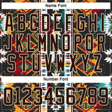 Загрузить изображение в средство просмотра галереи, Custom Brown Yellow Green Red-Cream 3D Pattern Tribal Indigenous Grunge Geometric Splash Hockey Lace Neck Jersey
