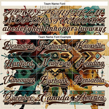 Загрузить изображение в средство просмотра галереи, Custom Brown Old Gold-Cream 3D Pattern Tribal Indigenous Grunge Geometric Splash Hockey Lace Neck Jersey
