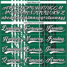 Load image into Gallery viewer, Custom Kelly Green White-Black 3D Pattern Abstract Dallas Inspired Grunge Stripe Hockey Lace Neck Jersey
