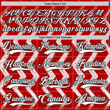 Charger l'image dans la galerie, Custom Red White-Black 3D Pattern Abstract Chicago Inspired Zigzag Hockey Lace Neck Jersey
